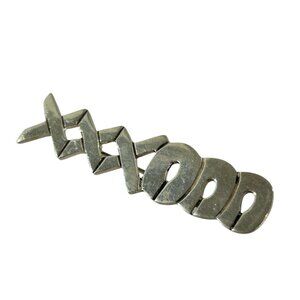 Mexican Sterling Silver 925 Modernist XO Brooch Abstract Pin Hugs Kisses